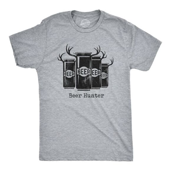 Mens Beer Hunter T Shirt Funny Sarcastic Drinking Deer Hunting Joke Novelty Tee - Picture 1 of 4